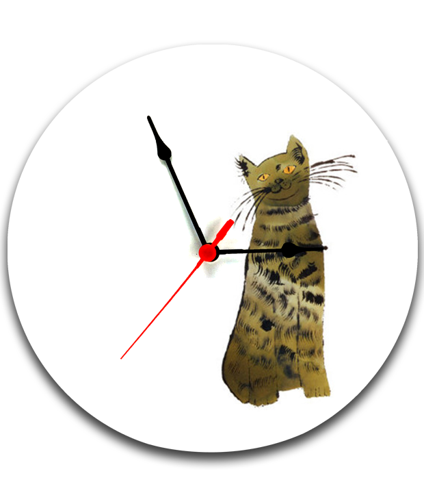 นาฬิกาพิมพ์ลาย Yellow cat clock